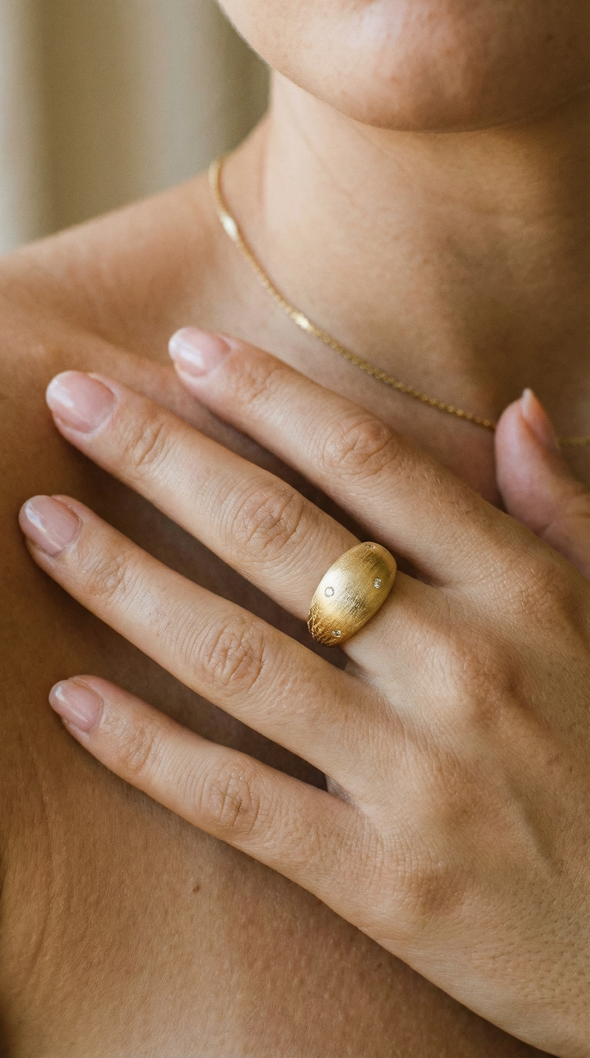 Fusion Starry Veil Brushed Dome Ring