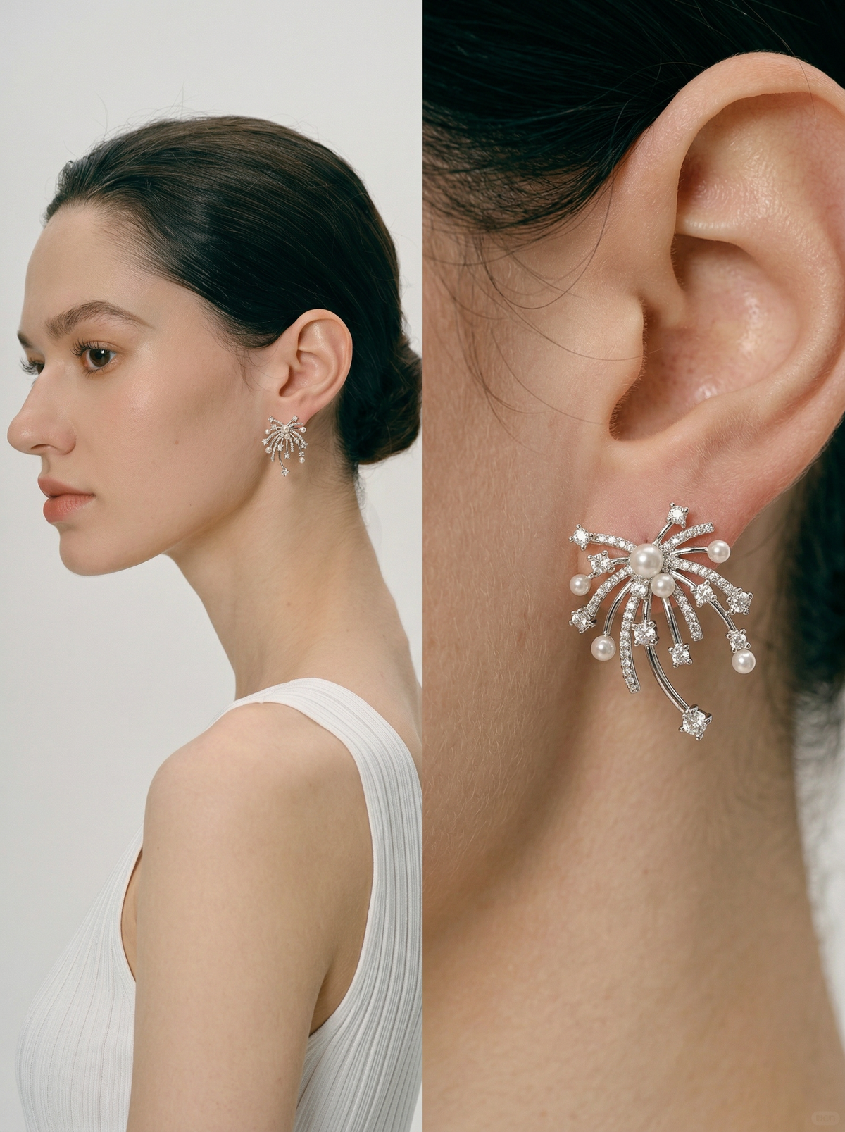 Perlage Firework Pearl & CZ Studs