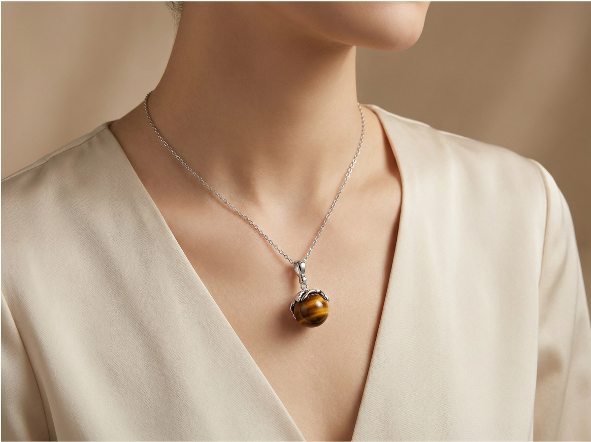 Pendentif Griffe Œil de Tigre Argenté