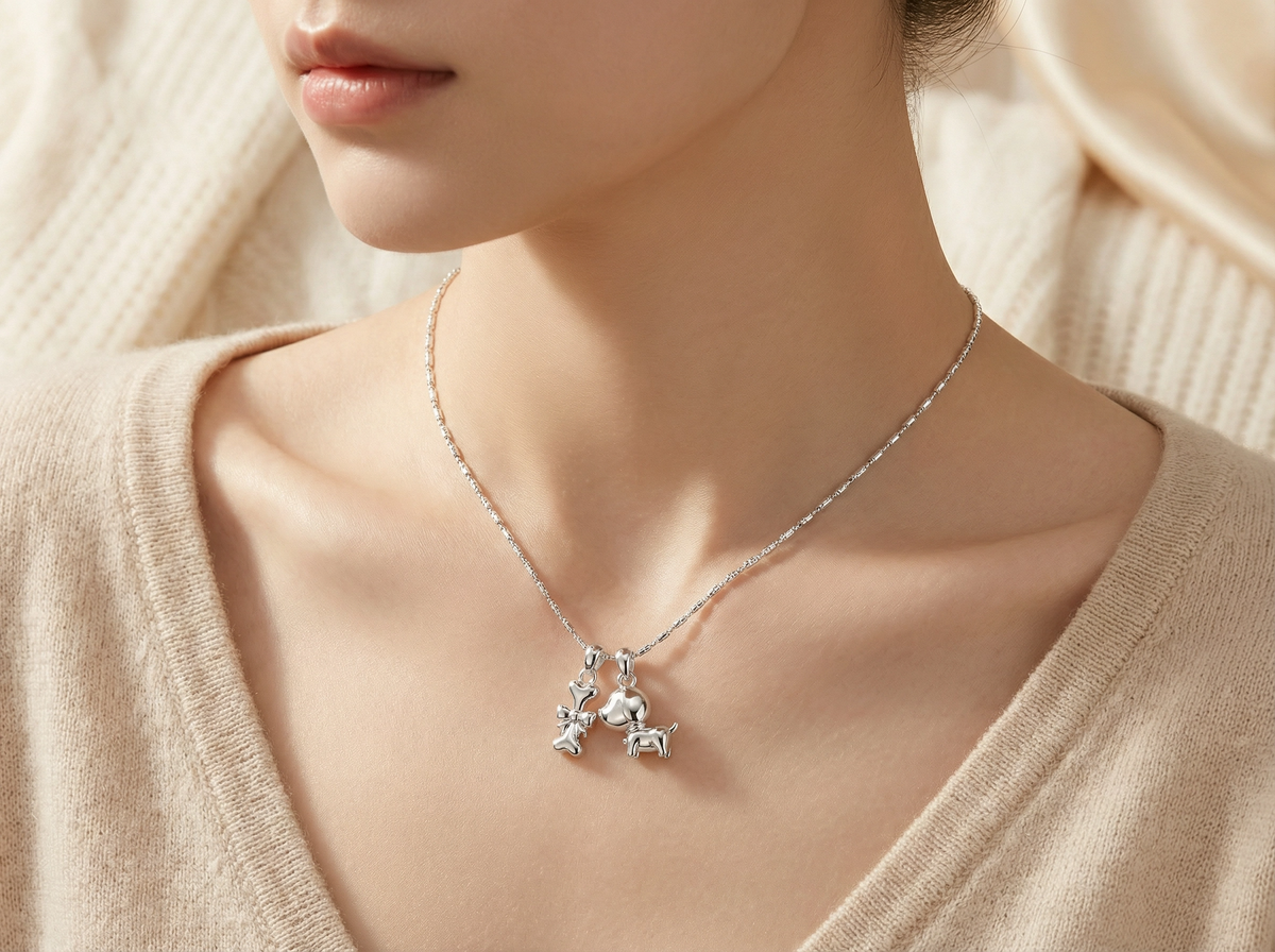 Forma Puppy & Bone Charm Pendant