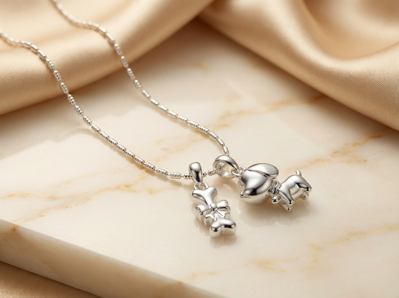 Forma Puppy & Bone Charm Pendant
