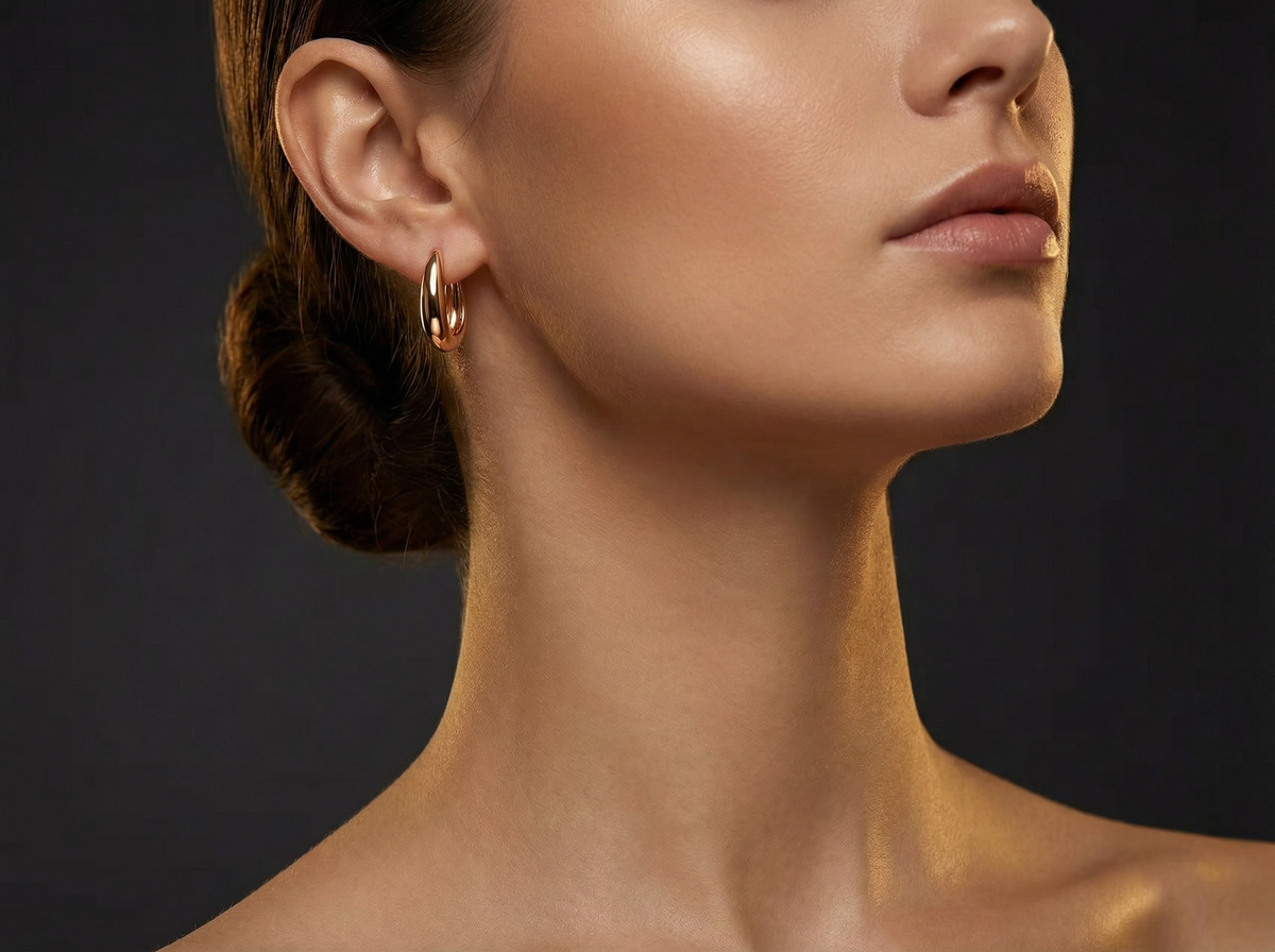 Boucles d'oreilles créoles huggie goutte d'or