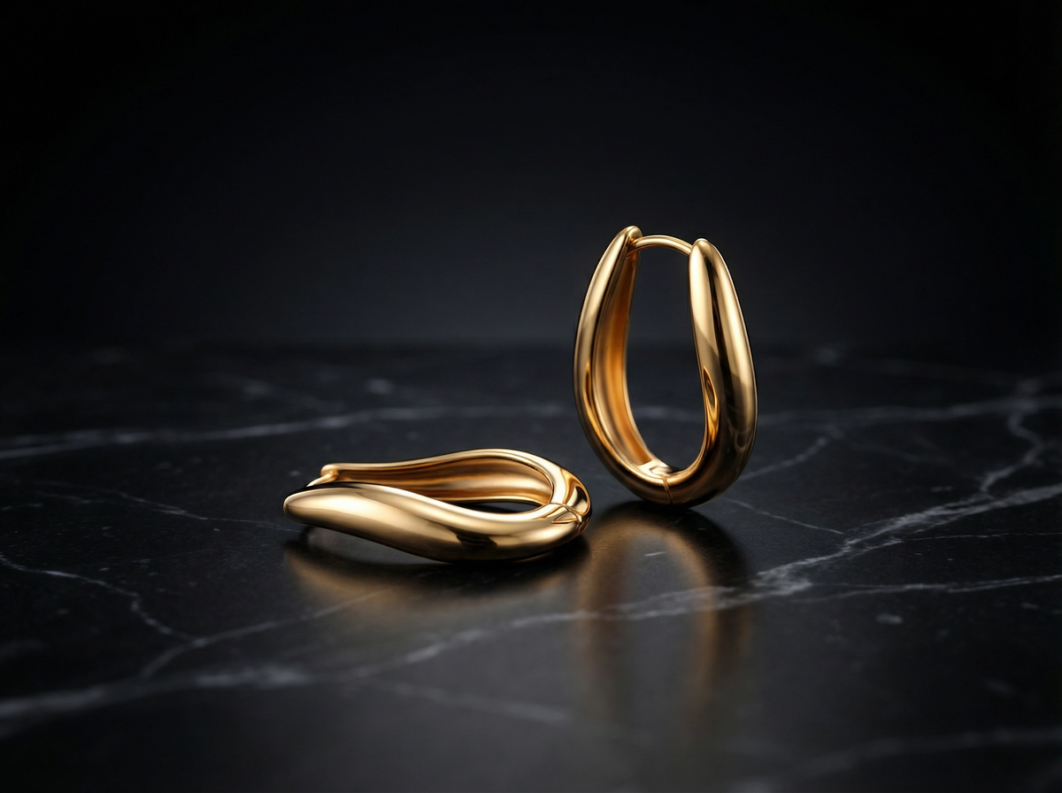 Boucles d'oreilles créoles huggie goutte d'or