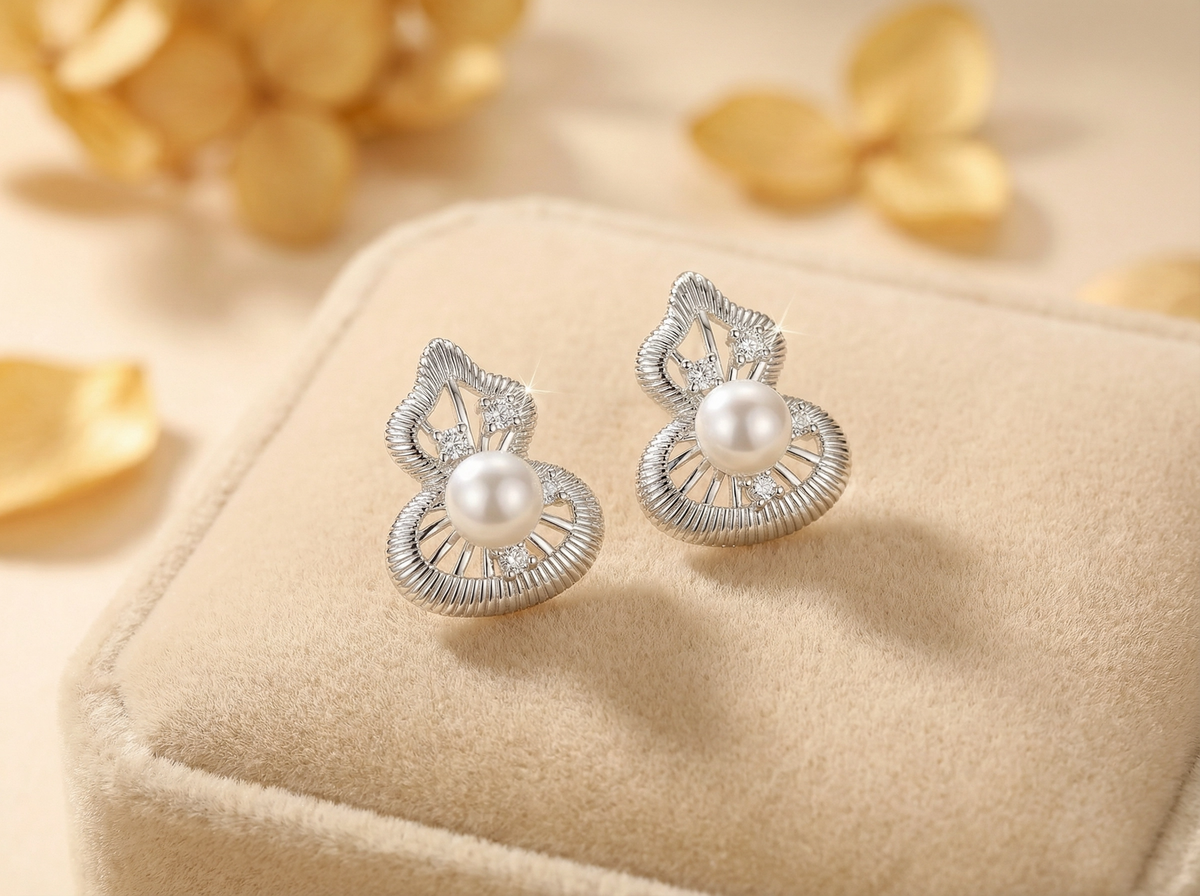 Perlage Lumière Pearl & CZ Studs