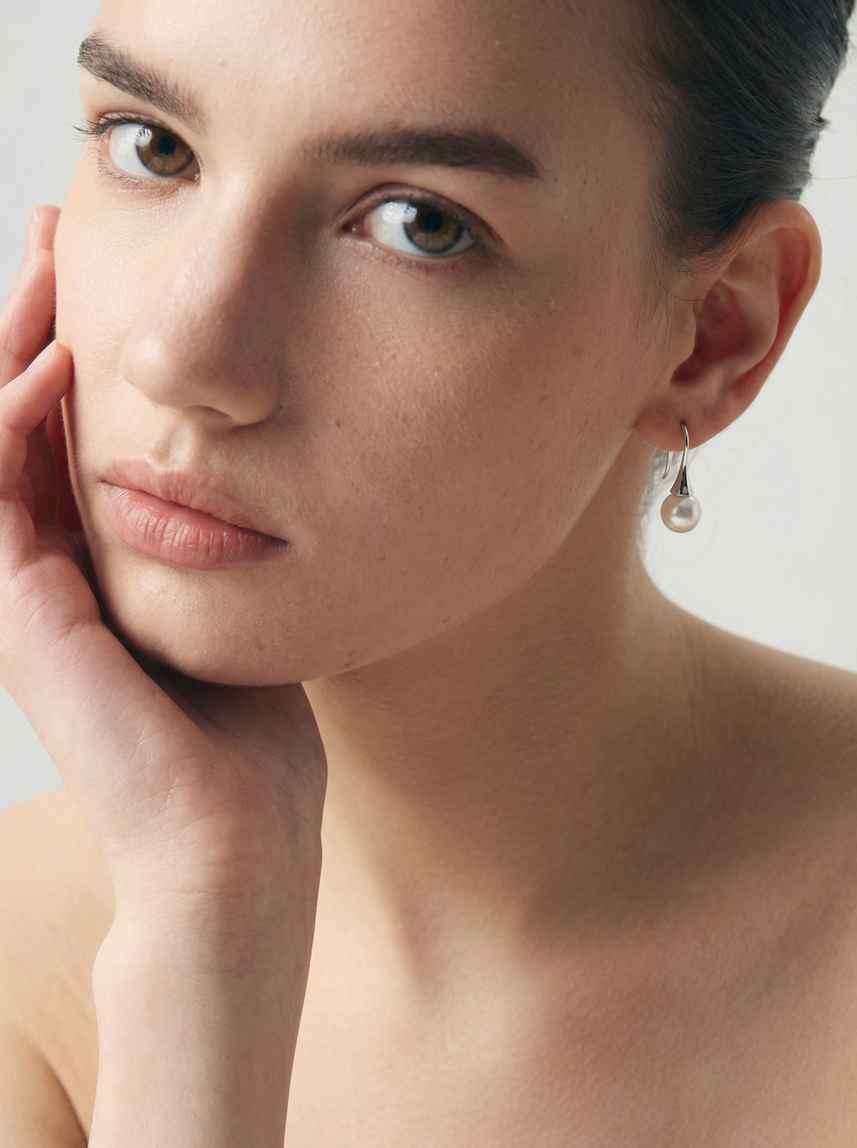 Boucles d'oreilles pendantes en argent sterling et perles