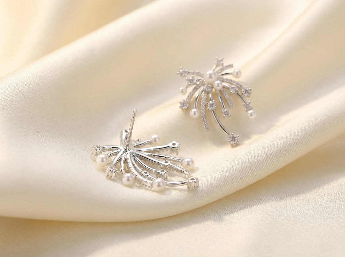 Perlage Firework Pearl & CZ Studs