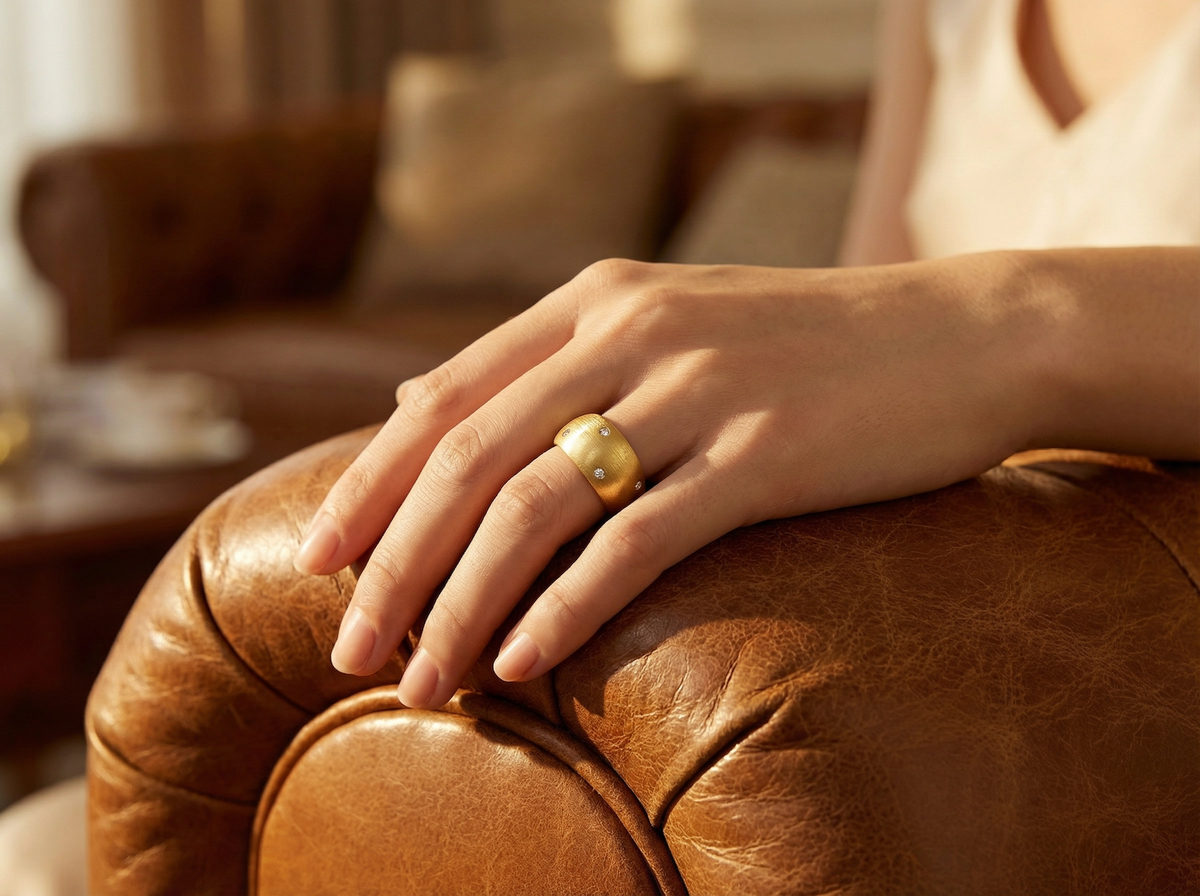 Fusion Starry Veil Brushed Dome Ring