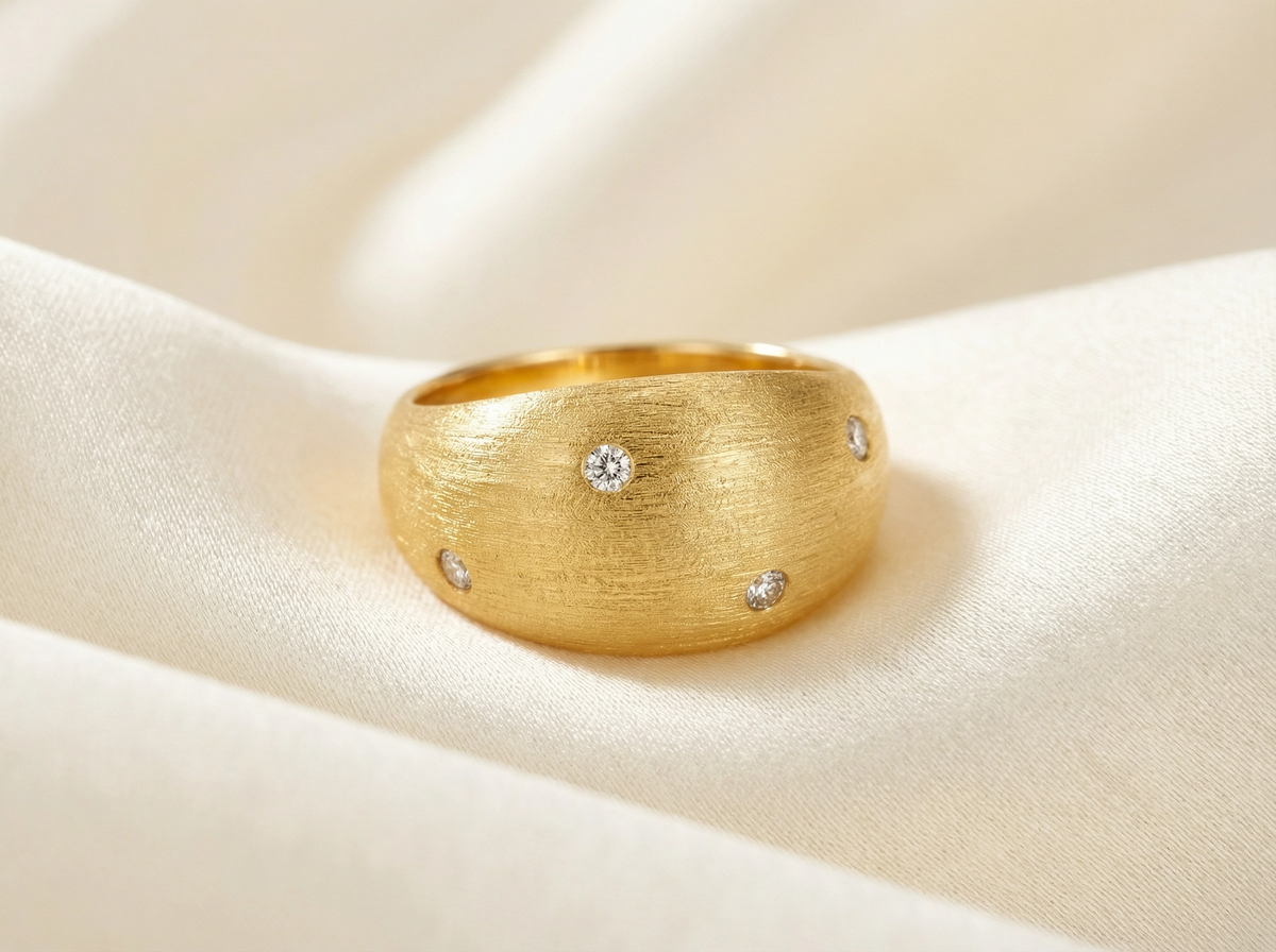 Fusion Starry Veil Brushed Dome Ring