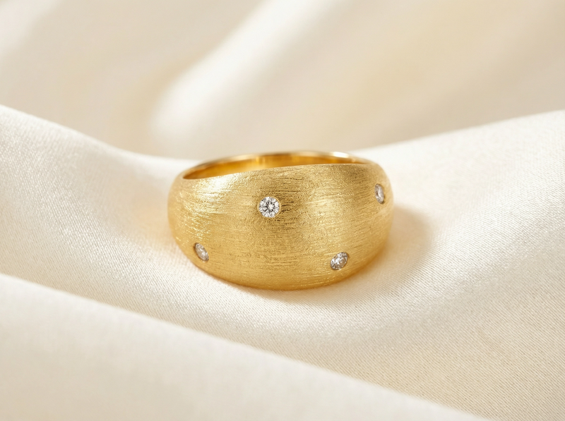 Fusion Starry Veil Brushed Dome Ring