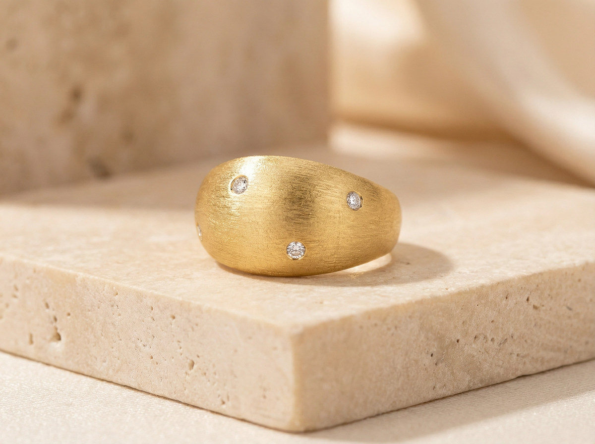 Fusion Starry Veil Brushed Dome Ring